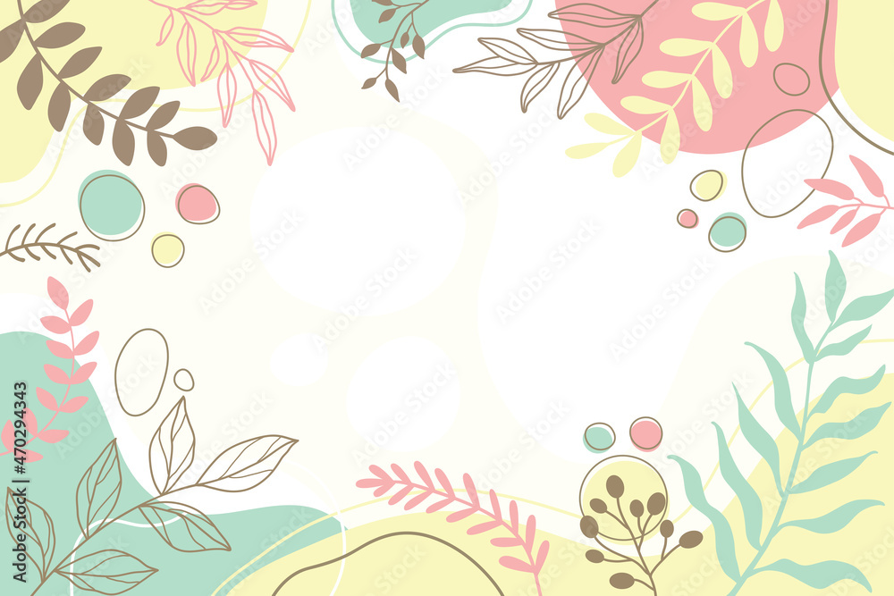 Obraz premium Design banner frame flower Spring background with beautiful. flower background for design. Colorful background with tropical plants. Place for your text. 