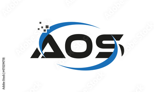 dots or points letter AOS technology logo designs concept vector Template Element	 photo
