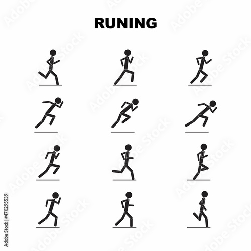 running icon, running operator 12 icon, isolated background, vector