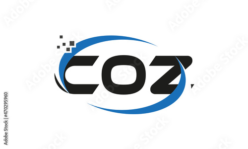 dots or points letter COZ technology logo designs concept vector Template Element	