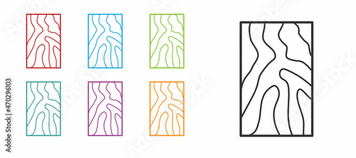 Black Wooden beam icon isolated on white background. Lumber beam plank. Set icons colorful. Vector