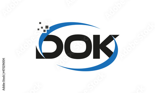 dots or points letter DOK technology logo designs concept vector Template Element	