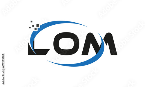 dots or points letter LOM technology logo designs concept vector Template Element	