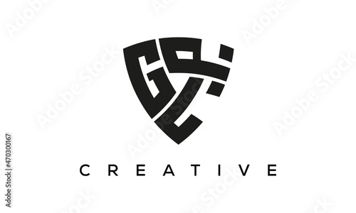 GLP letters logo, security Shield logo vector	