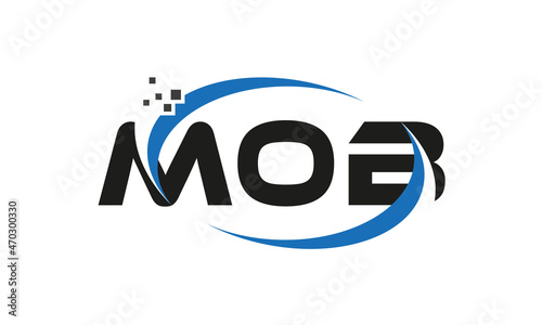 dots or points letter MOB technology logo designs concept vector Template Element	