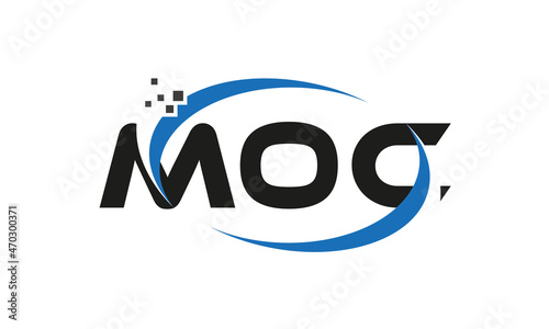 dots or points letter MOC technology logo designs concept vector Template Element	