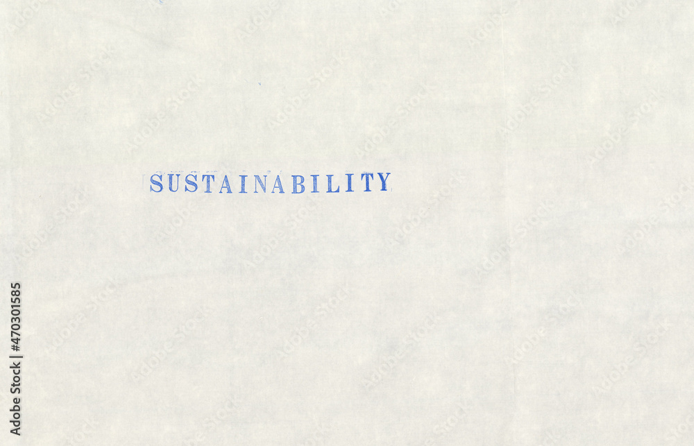 sustainability concept from the word stamps