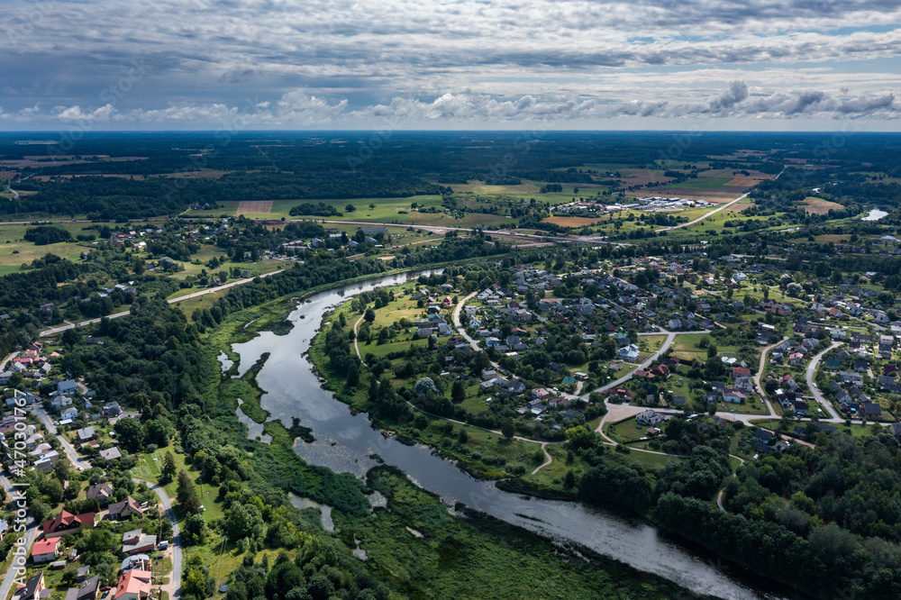 Kuldiga city and Venta river in western Latvia. Kuldiga city and Venta river in western Latvia.