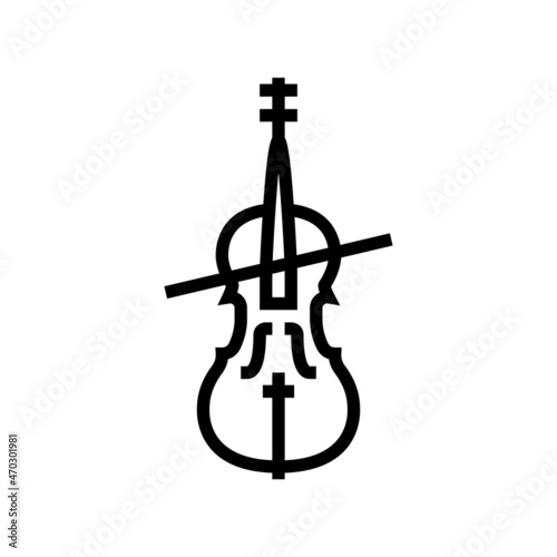 cello orchestra music instrument line icon vector. cello orchestra music instrument sign. isolated contour symbol black illustration