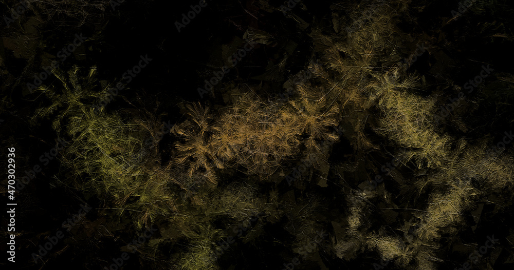 abstract light yellow space galaxy painterly effect distressed stripes texture with colorful grunge messy paint pattern on black.