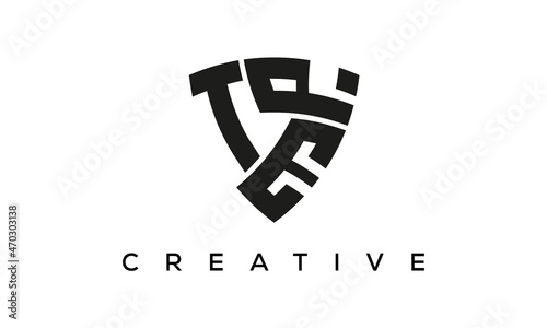 TEP letters logo, security Shield logo vector	