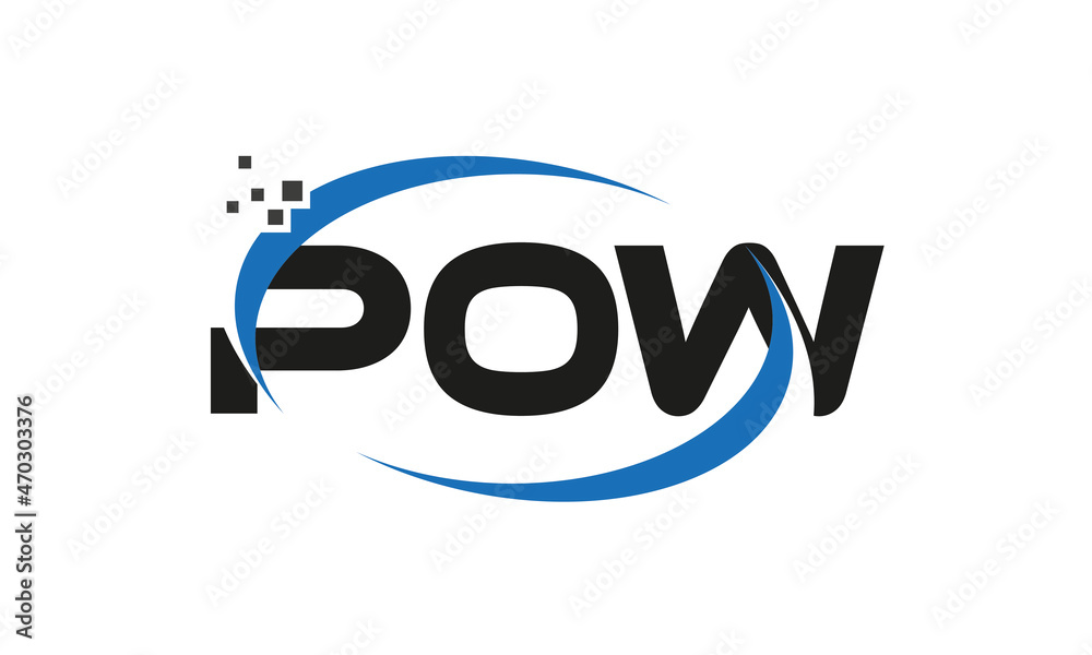 dots or points letter POW technology logo designs concept vector Template Element dots or points letter POW technology logo designs concept vector Template Element