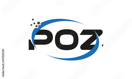 dots or points letter POZ technology logo designs concept vector Template Element	