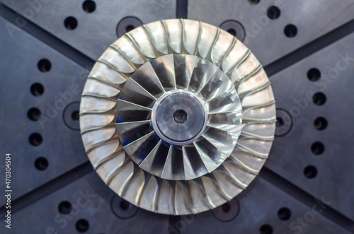 Close-up of typical centrifugal impeller