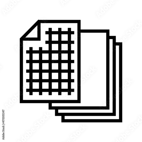 chart paper list line icon vector. chart paper list sign. isolated contour symbol black illustration