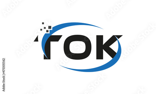 dots or points letter TOK technology logo designs concept vector Template Element	