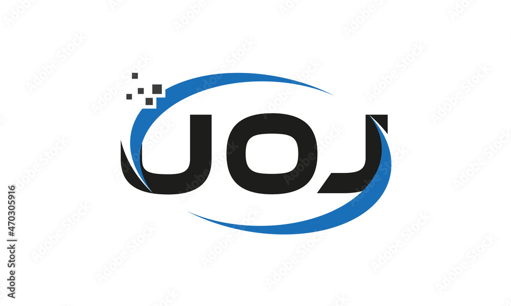 dots or points letter UOJ technology logo designs concept vector Template Element dots or points letter UOJ technology logo designs concept vector Template Element