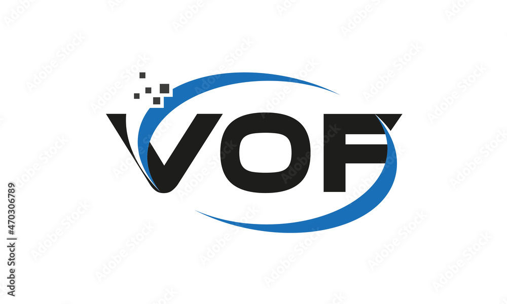dots or points letter VOF technology logo designs concept vector Template Element	