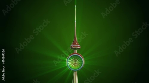 Christmas Glass Tree Topper on green bacground