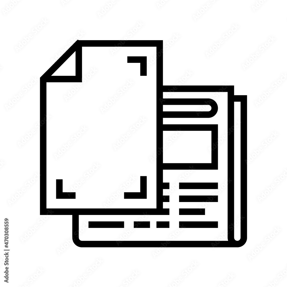 newsprint paper newspaper line icon vector. newsprint paper newspaper sign. isolated contour symbol black illustration