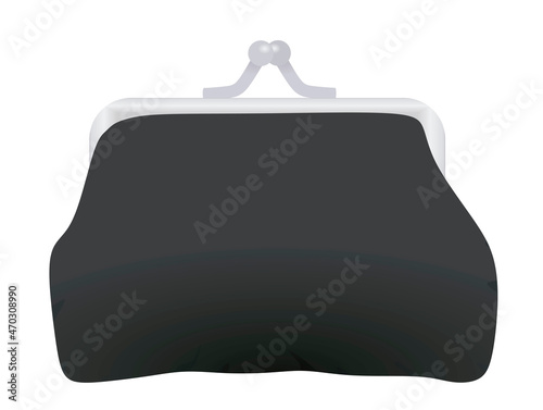 Black coin purse. vector illustration