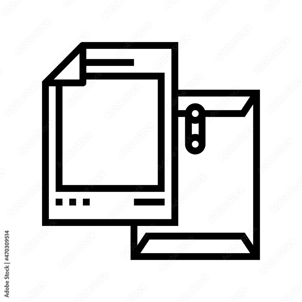 bond paper list line icon vector. bond paper list sign. isolated contour symbol black illustration bond paper list line icon vector. bond paper list sign. isolated contour symbol black illustration