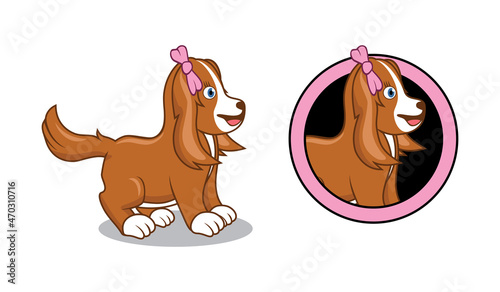 Cute dog cartoon character design illustration , suitable for your design needs, logo, illustration, animation, etc.