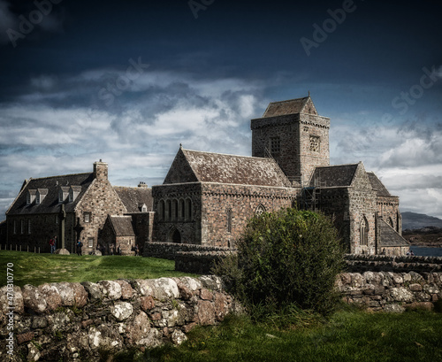 Iona abbey in Scotland on a sunny day photo