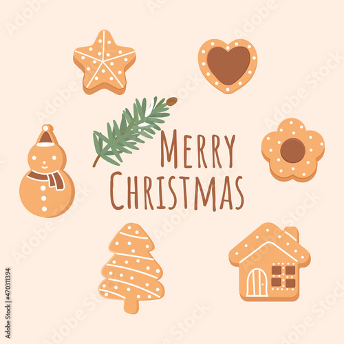 Different types of cookies for Christmas decorations