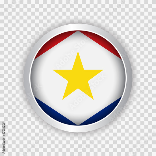 Flag of Saba on round button on transparent background element for websites