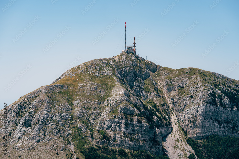 Cell tower on top of Mount Lovcen. Montenegro