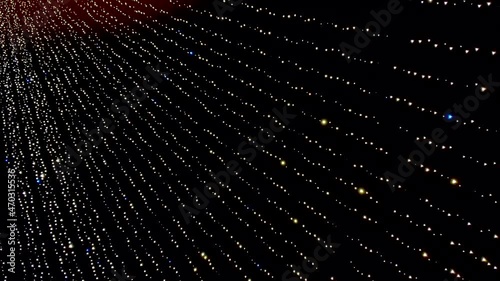 New Year, Christmas lights garland on the background of the night sky