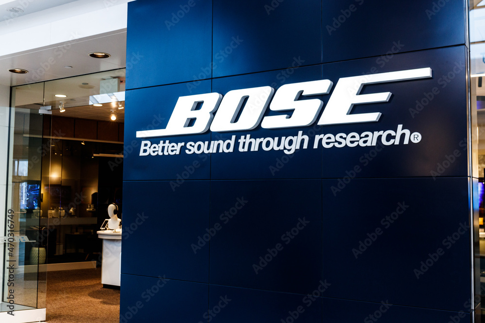 Bose Corporation mall location. manufactures end audio equipment. Stock Photo | Adobe Stock