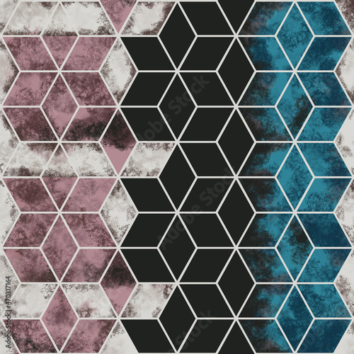 illustration of rhombus marble seamless pattern