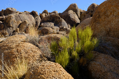 The large Granite Outcrops, rocks and spires in a stone desert surrounded by the Sierra Mountains of Eastern California photo