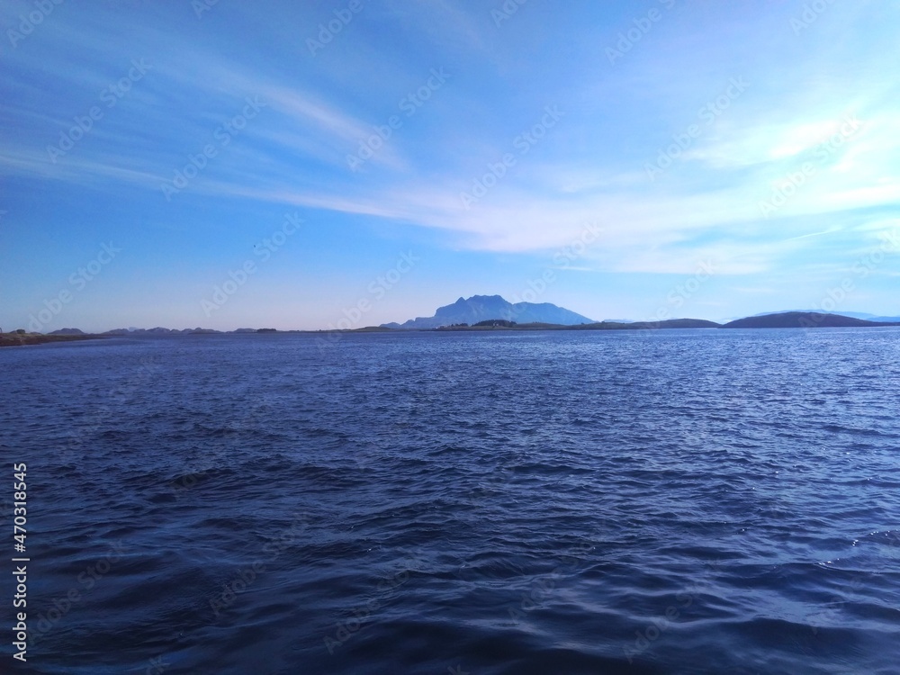 Fototapeta premium View from the boat to the sea in Norway