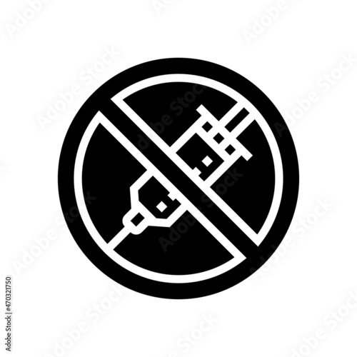 heroin drug syringe addiction glyph icon vector. heroin drug syringe addiction sign. isolated contour symbol black illustration