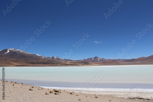 Tuyajto Lagoon, salt lake located in the Antofagasta Region, northern Chile, South America.