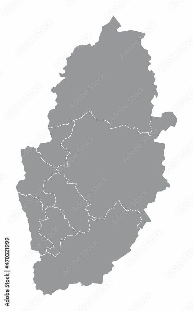 Fototapeta premium Nottinghamshire county administrative map
