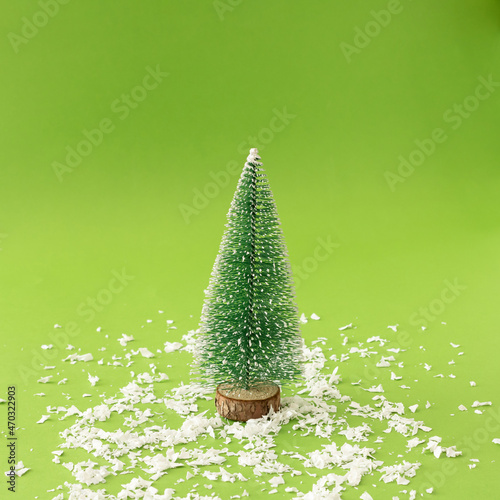 New Year decoration Christmas tree cone. Minimal concept.