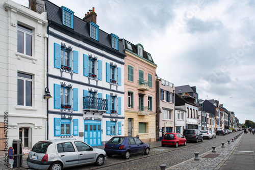 Architecture of old houses in the town of Saint Valéry-sur-Somme in France