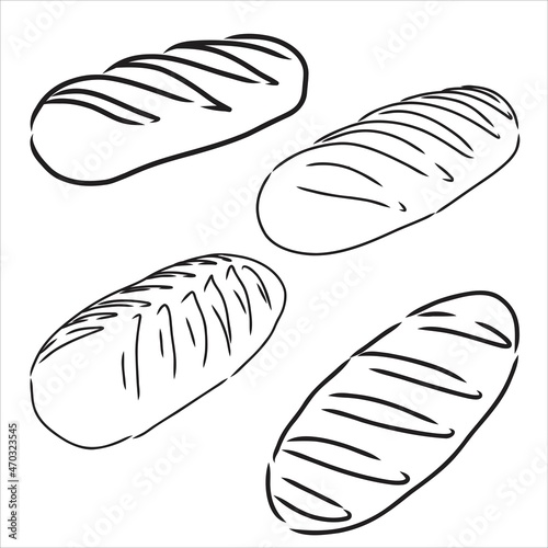 bakery products. set of vector sketches bakery products vector