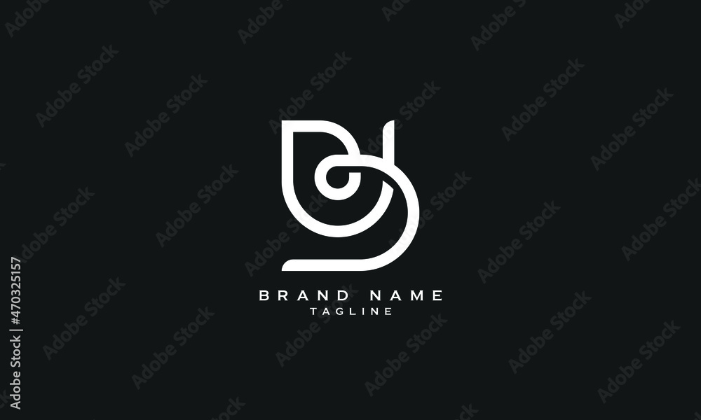 Fototapeta premium UB, BA, CB, BC, Abstract initial monogram letter alphabet logo design