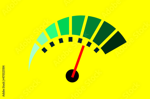 speedometer isolated on yellow