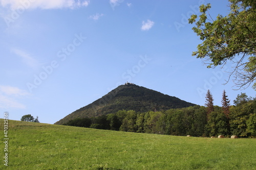 A view to the hill Milesovka, the highest peak of Czech Highlands photo