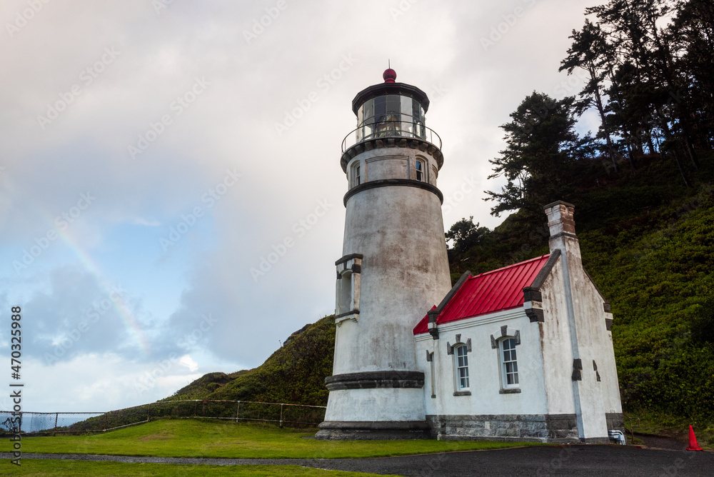 Hecata head lighthouse on the Oregon coast