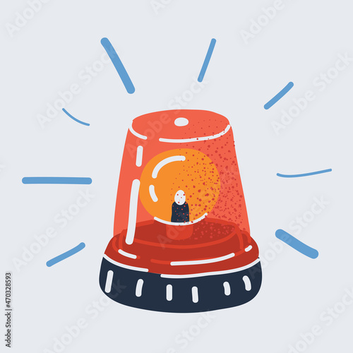 Vector illustration of Special Flashers of Emergency Dept Department Police Fire Ambulance Accident