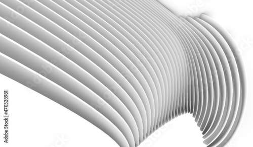 Abstract 3d background of wavy shapes. 3d rendering