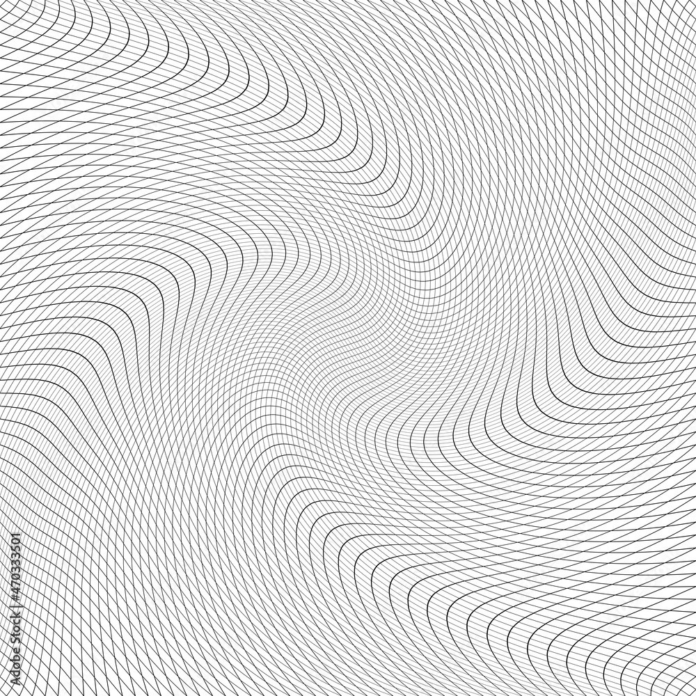 Wavy lines pattern with twisting movement and 3D illusion. Wavy lines pattern with twisting movement and 3D illusion.