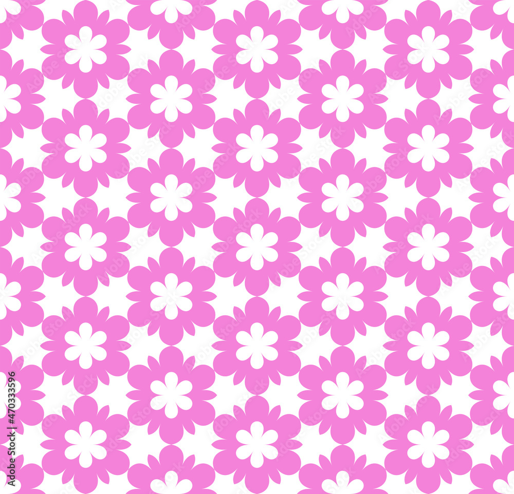 Abstract seamless pink floral pattern and texture.